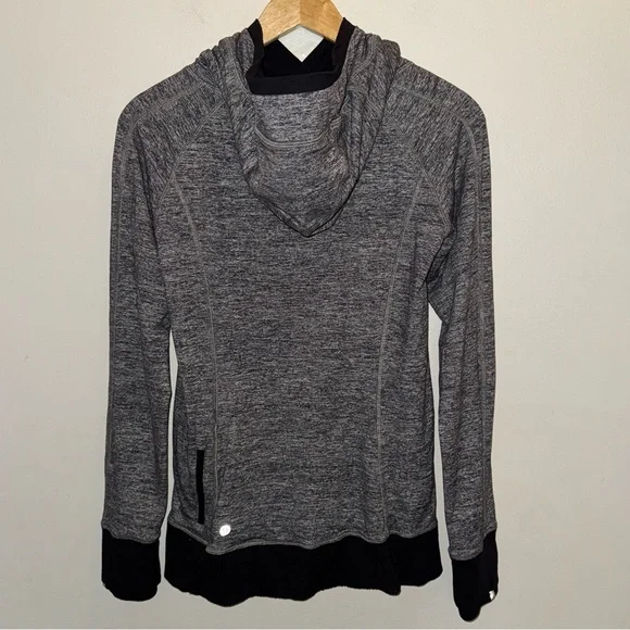 Lululemon Think Fast Hoodie black gray Size 6 - Picture 5 of 8